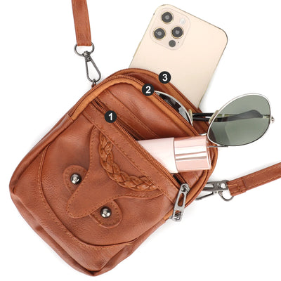 EEEkit Small Cell Phone Purse, PU Leather Crossbody Phone Bag with Adjustable Strap