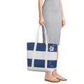 Time and Tru Women's Striped Beach Tote with Embroidered Accent