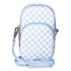 No Boundaries Women's Rounded Phone Crossbody Bag, Freshwater Blue Check